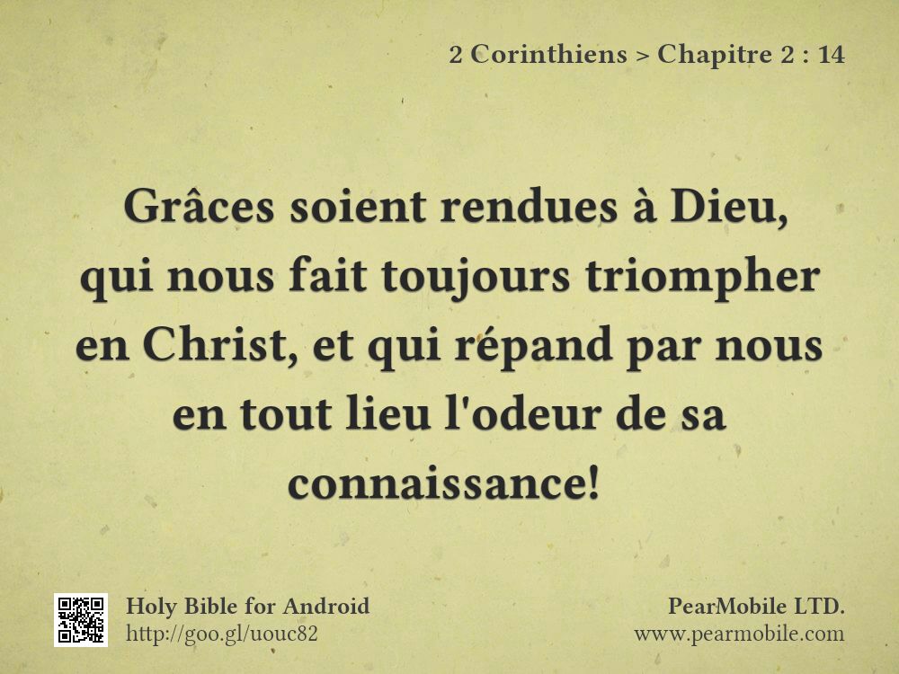 2 Corinthiens, Chapitre 2:14